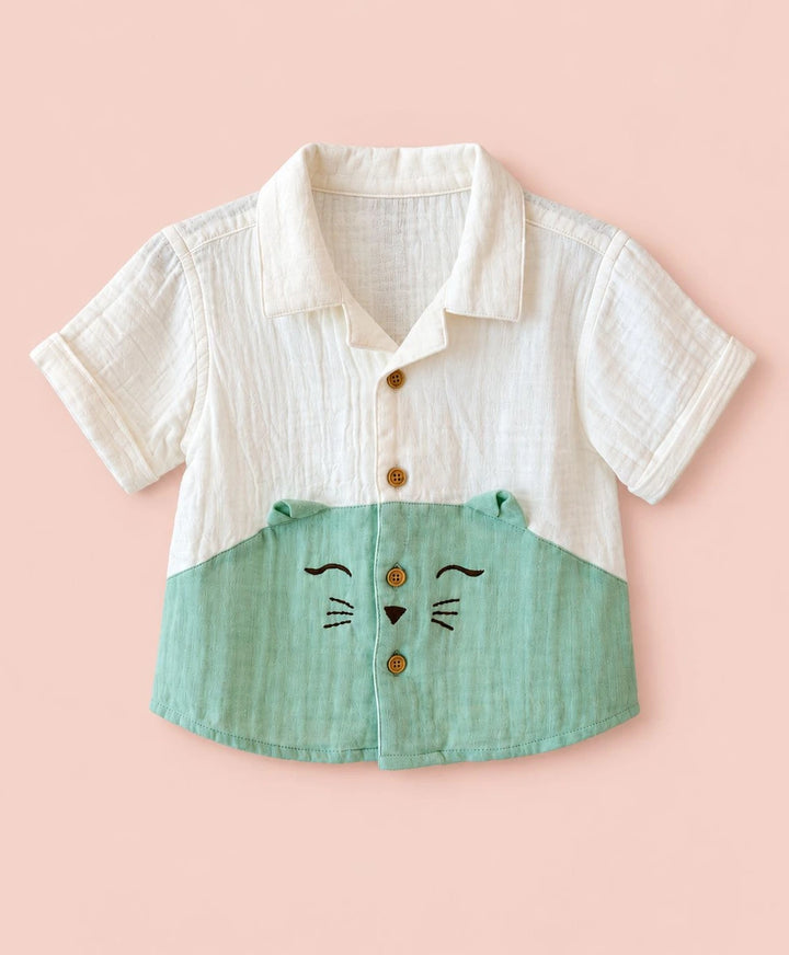 Sweetlime By AS Sage Kitten Unisex Muslin Co-ord Set