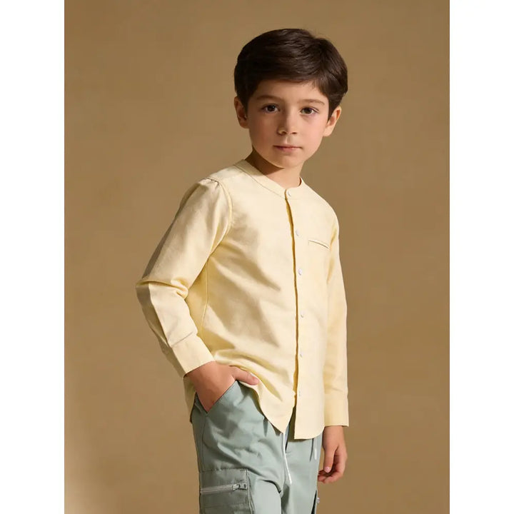 The Baby Trunk Unisex Yellow Band Collar Shirt | 2 to 6 Years
