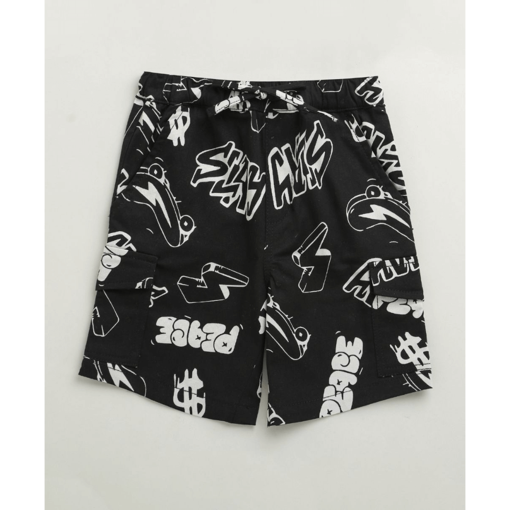 Sweetlime By AS Unisex Jaws &amp; Graffiti Cotton Shorts Co-ord Set