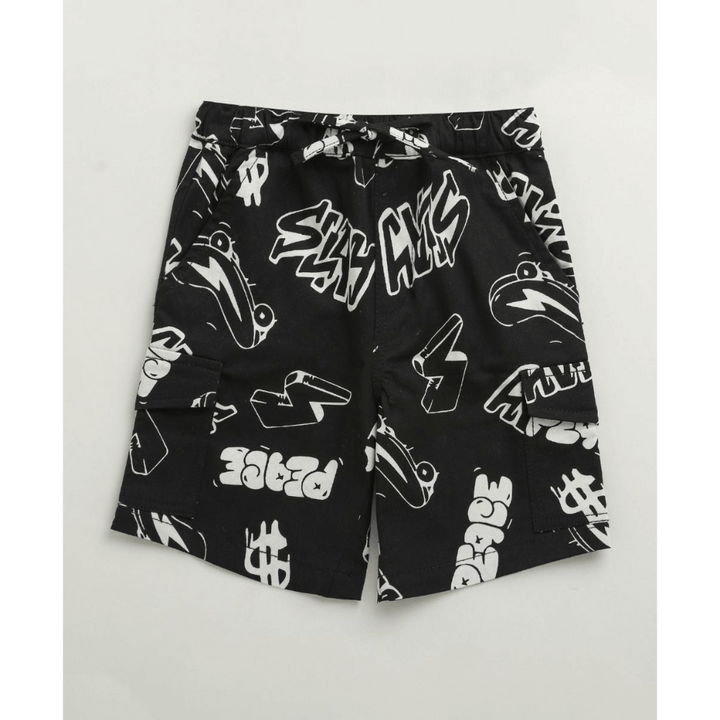 Sweetlime By AS Unisex Jaws &amp; Graffiti Cotton Shorts Co-ord Set