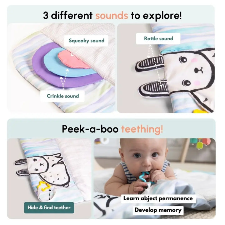 Curious Cub Wooden Baby Play Gym | 11-in-1 Montessori Activity Gym &amp; Playmat | Newborn Sensory Development Toy | 0-12 Months