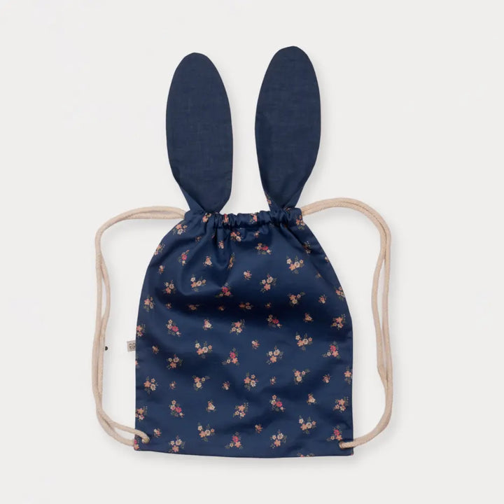 Early Sunday Bunny Bag For Girls - Ditsy Bouquet Navy