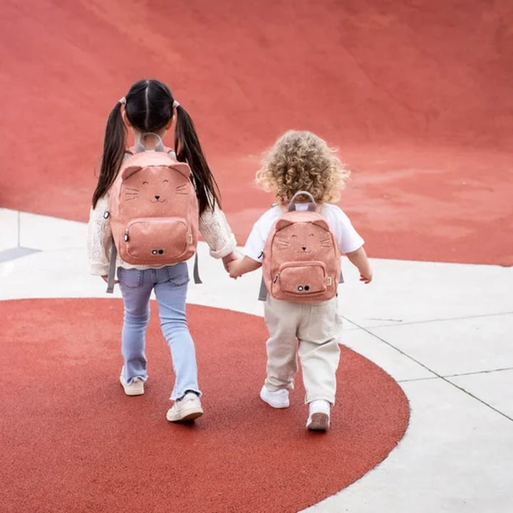 Trixie Small Kids Backpack for Toddlers | Lightweight Water-Repellent Daycare &amp; Travel Bag with Adjustable Padded Straps, Front Pocket &amp; Name Tag | 2 Years Onwards | Mrs. Cat