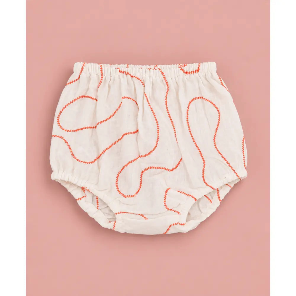 Sweetlime By AS Organic Cotton Baby Girl Abstract Embroidered Dress with Bloomer