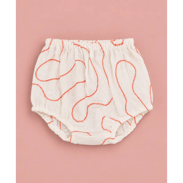 Sweetlime By AS Organic Cotton Baby Girl Abstract Embroidered Dress with Bloomer