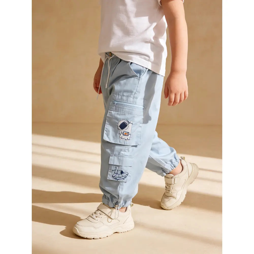 The Baby Trunk Unisex Astronaut Cargo Pants - Blue