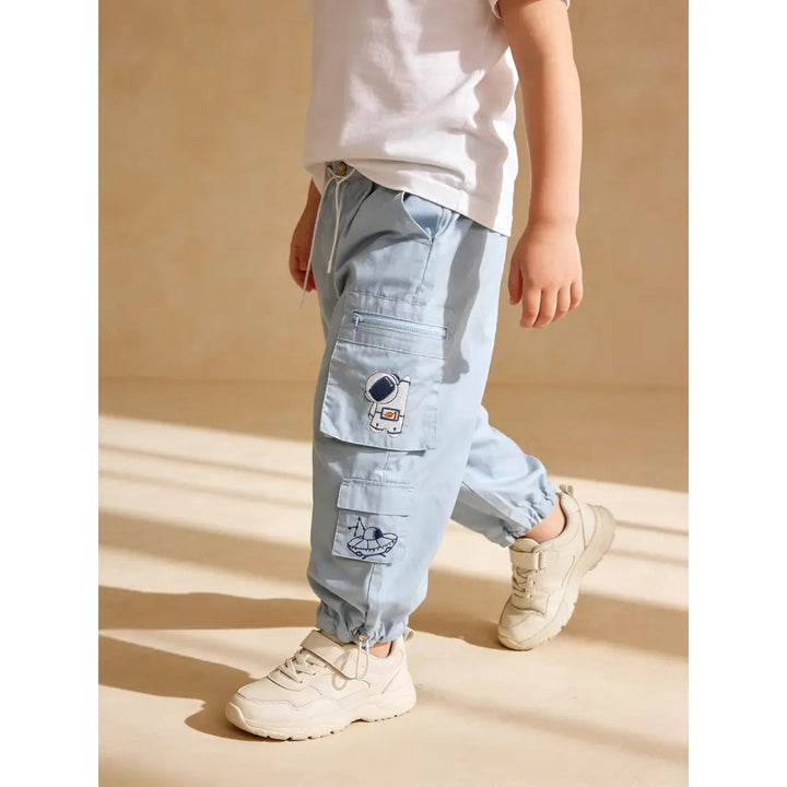 The Baby Trunk Unisex Astronaut Cargo Pants - Blue