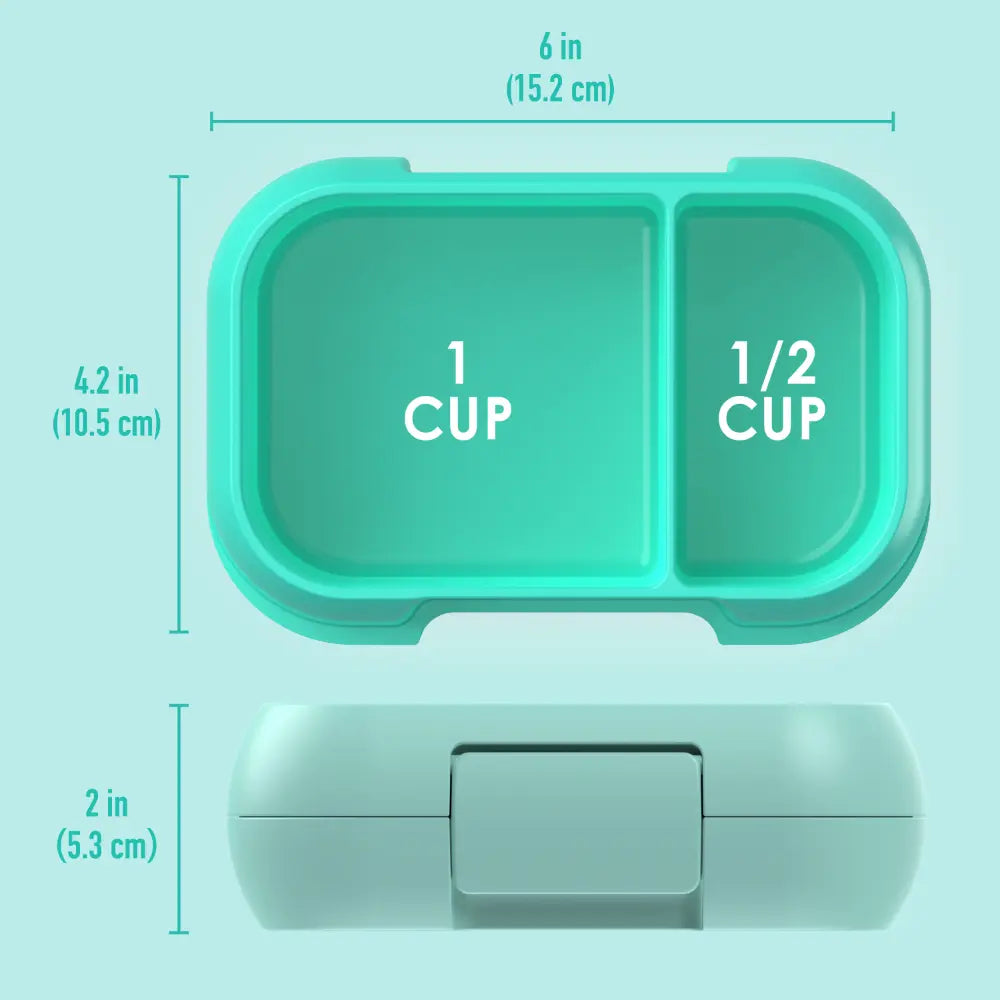 Bentgo Kids Leak-Proof Lunch Box with 2 Compartments, BPA-Free Bento Snack Box, Microwave, Dishwasher &amp; Freezer Safe, 355 ml - Aqua