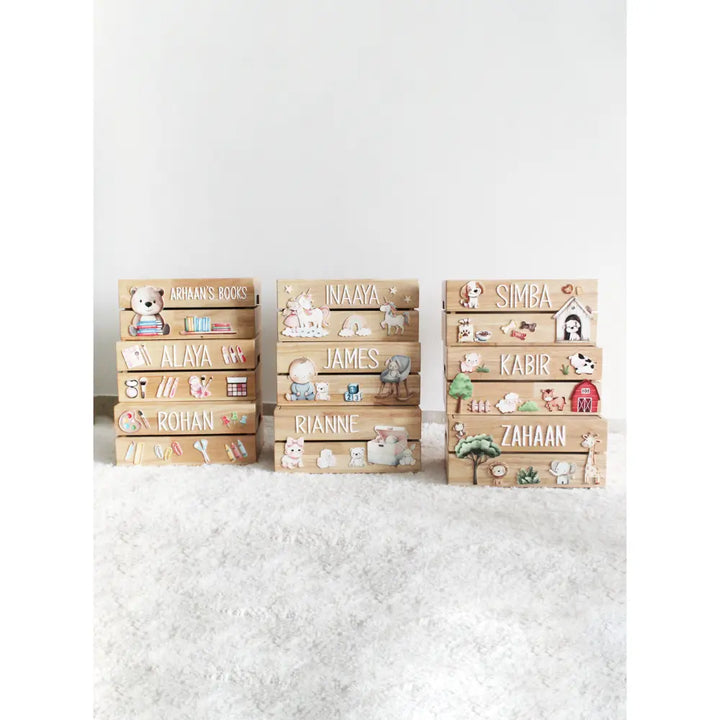 The Tiny Trove Personalized Wooden Box - Doggy Theme