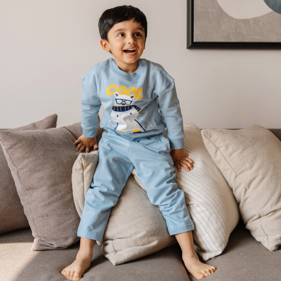 Dulaar French Terry Tracksuit Set - Pogo the Polar Bear