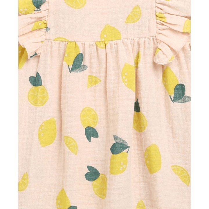 Sweetlime By AS Yellow Lemon Print Ruffle Organic Cotton Co-ord Set