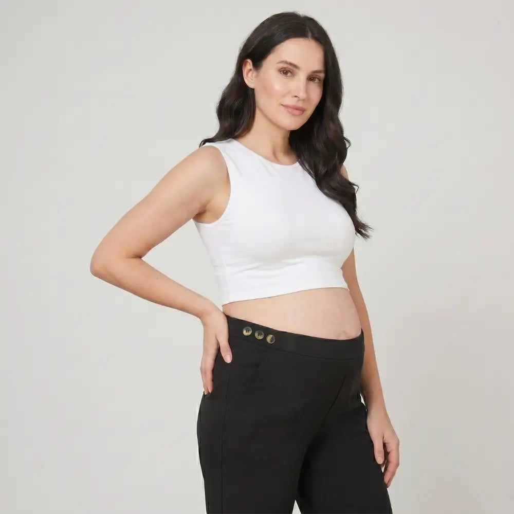 SOL MAMA Tailored Trousers with Side Buttons - Black
