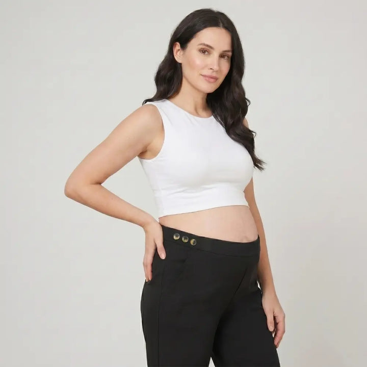SOL MAMA Tailored Trousers with Side Buttons - Black