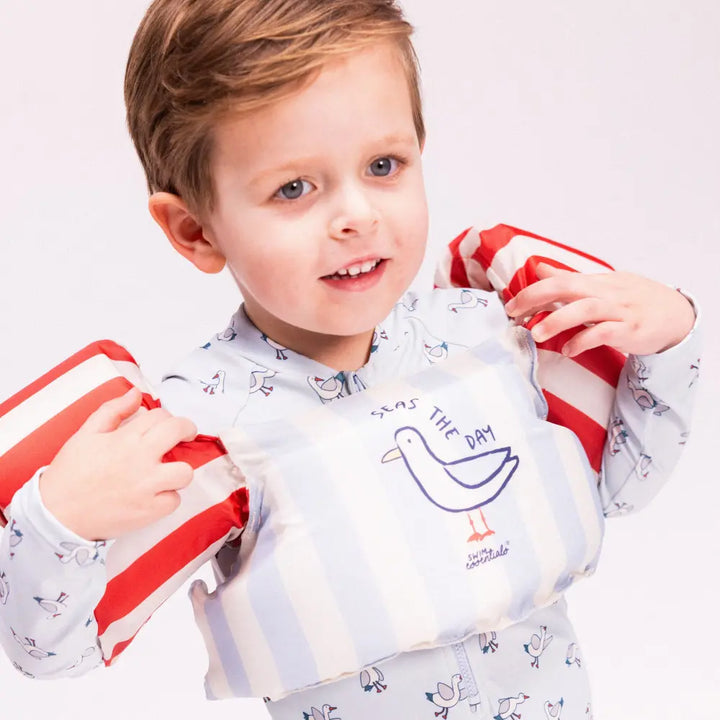 Swim Essentials Puddle Jumper, Kids Floatation Vest for Ages 2–6 Years, Multicolor Seas the day
