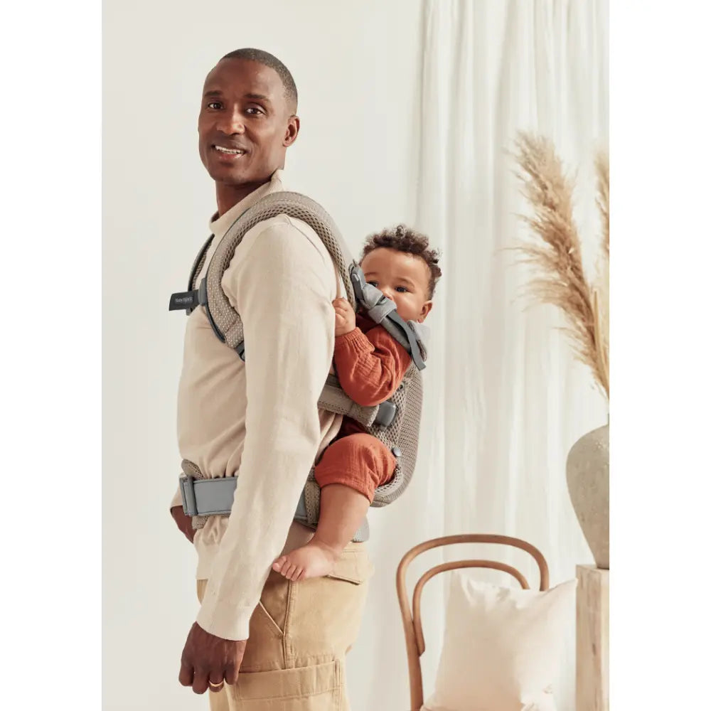 BabyBjorn Baby Harmony Carrier, 3D Mesh, Lightweight, Soft &amp; Breathable Newborn to Toddler Carrier, Adjustable Waistbelt &amp; Cross Straps, 4 Carry Positions, Birth - 3 Years (3-15Kgs) - Grey Beige