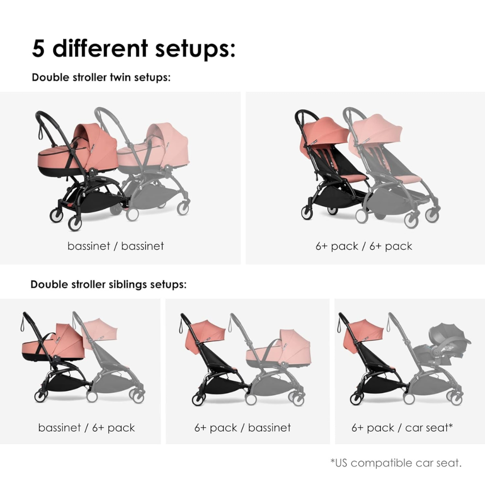 YOYO² Connect with Bassinet - White Frame