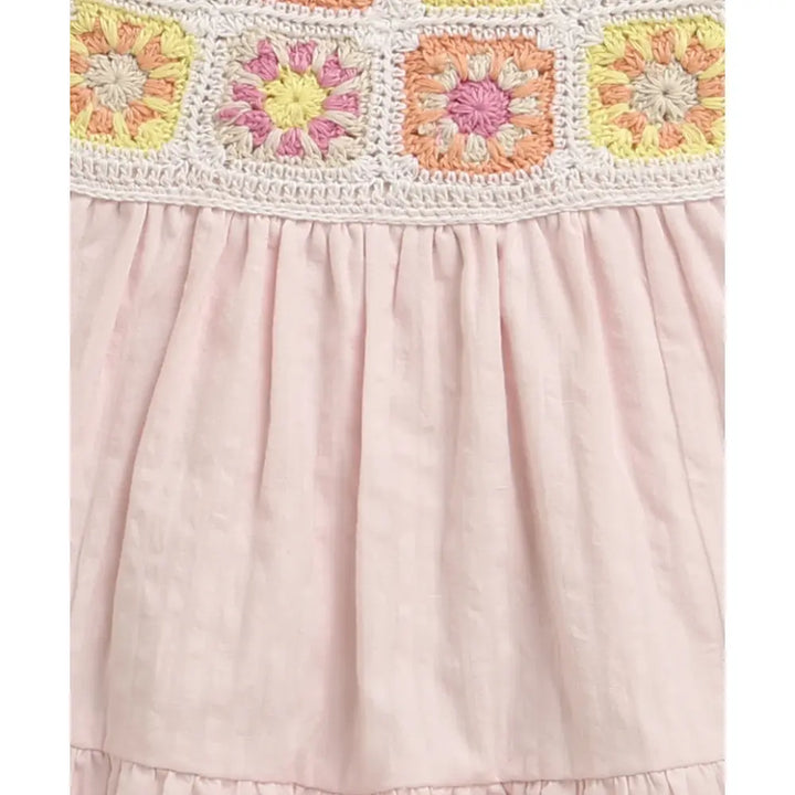 Sweetlime By As The Meadow Crochet Pinafore Dress - Pink