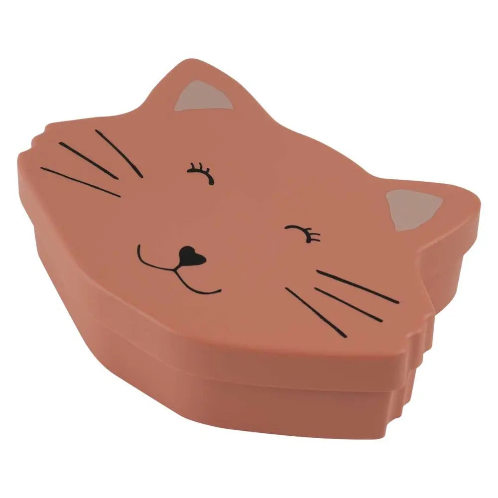 Trixie Animal-Shaped Kids Lunch Box | Durable Dishwasher-Safe Snack &amp; Meal Box with Easy-Open Secure Lid for School, Travel &amp; Picnics | 3 Years Onwards | Mrs. Cat