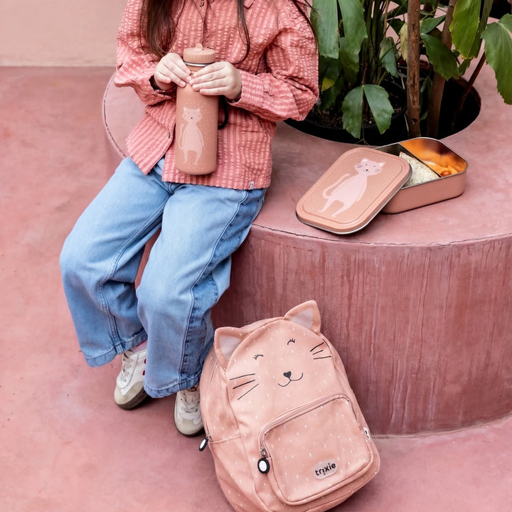 Trixie Kids Backpack | Lightweight Water-Repellent School &amp; Travel Bag with Adjustable Padded Straps, Front Pocket &amp; Name Tag for Toddlers and Preschoolers | 3 Years Onwards | Mrs. Cat