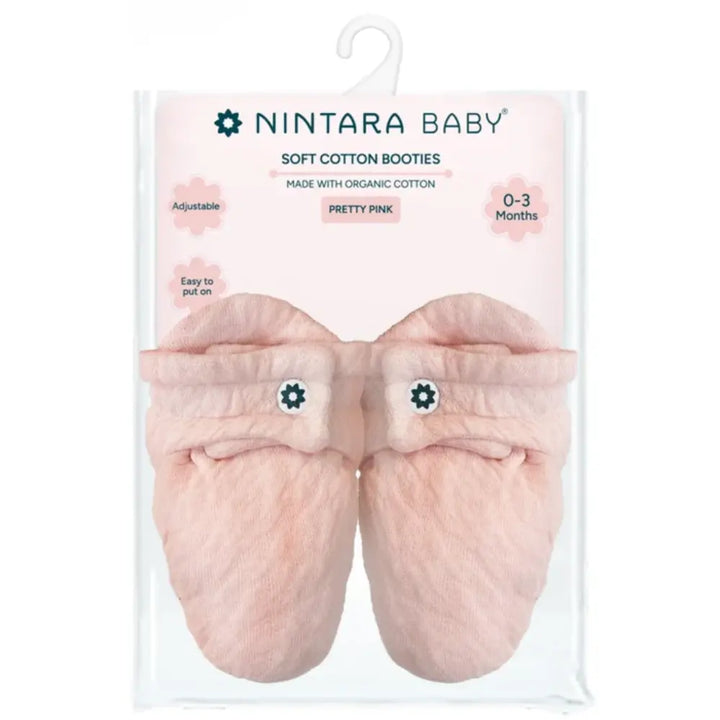 Nintara Soft Cotton Baby Booties | Pretty Pink