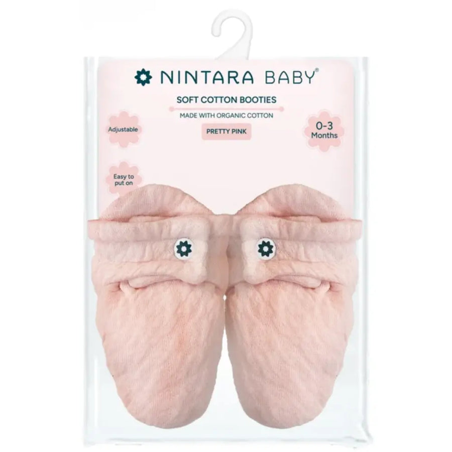 Nintara Soft Cotton Baby Booties | Pretty Pink