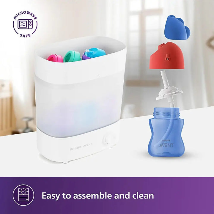 Philips Avent Sipper Bottle for Kids- | Leak proof design | Easy grip with Silicone Handle| BPA Free | Microwave safe | Ideal for 9m+ |200ml | Pack of 1 | Assorted colours (Blue/Purple)