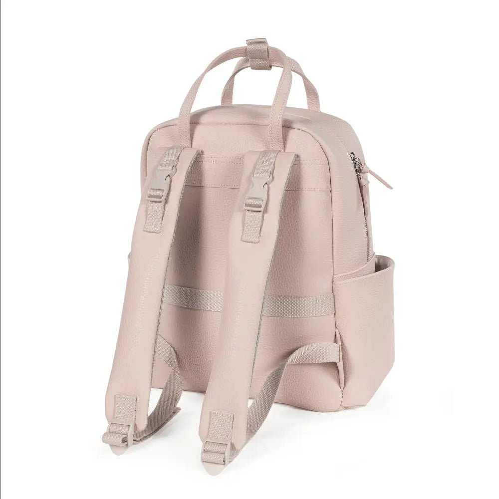 Pasito a Pasito Diaper Backpack with Changing Pad, Large Capacity Water-Resistant with Multi-Pocket Organizer, Insulated Bottle Pocket, Shoulder &amp; Stroller Straps, Icon Eco Leather - Rose