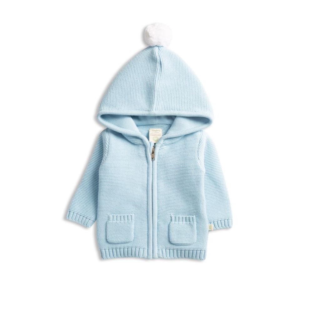 Tiny Twig Knitted Hoodie Soft Blue