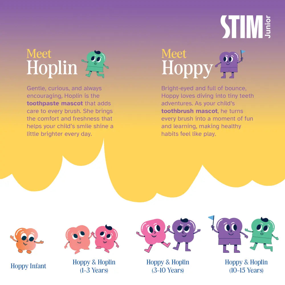 STIM Junior Baby Toothpaste | With Soft Brush | 6-36 Months - Grape