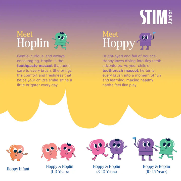 STIM Junior Baby Toothpaste | With Soft Brush | 6-36 Months - Grape