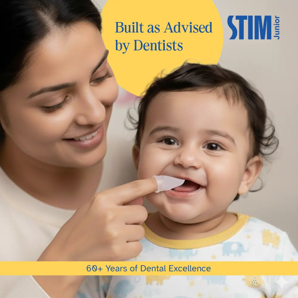 STIM Junior Infant Kit | Finger Brush &amp; Muslin Cloth | 0-12 Months - Multicolor