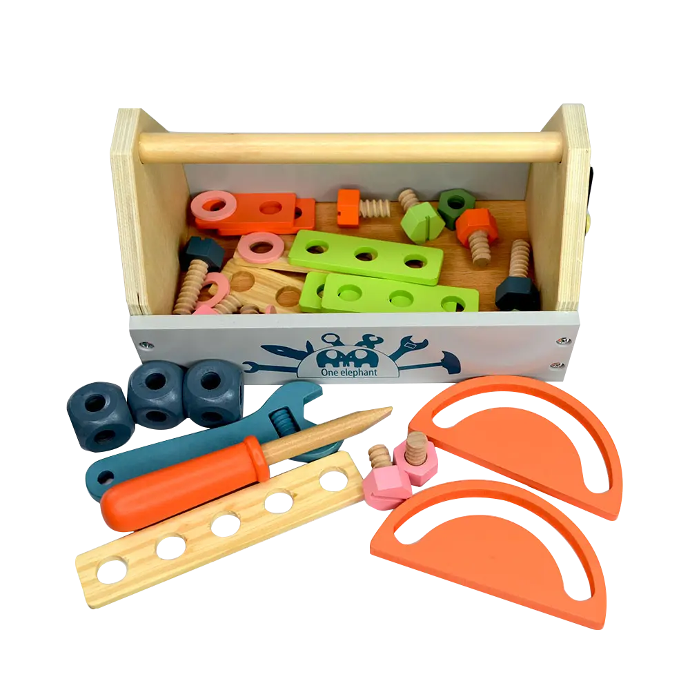 Playbox Pretend Play Toy Wooden Tool Kit - 31 pcs