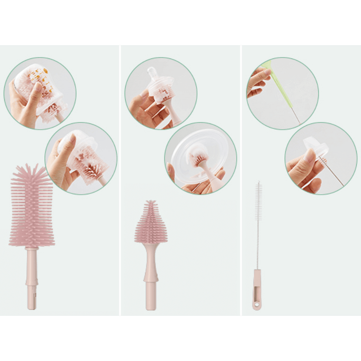 Momcozy Weaning Accessories Push-Press Design Bottle Brush Kit-Press Bubble Style Green
