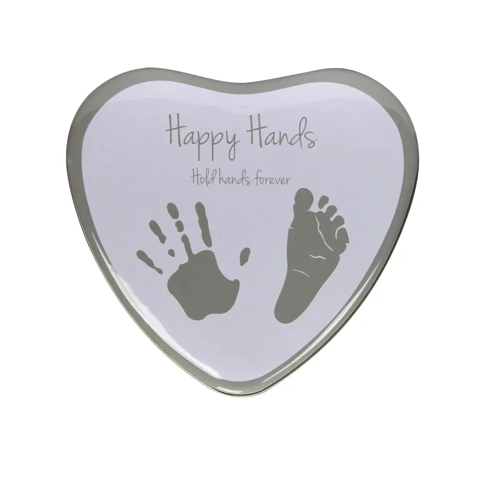 Dooky Happy Hands Heart Shaped Baby Hand &amp; Footprint Kit, DIY Clay Keepsake Memory Frame - White