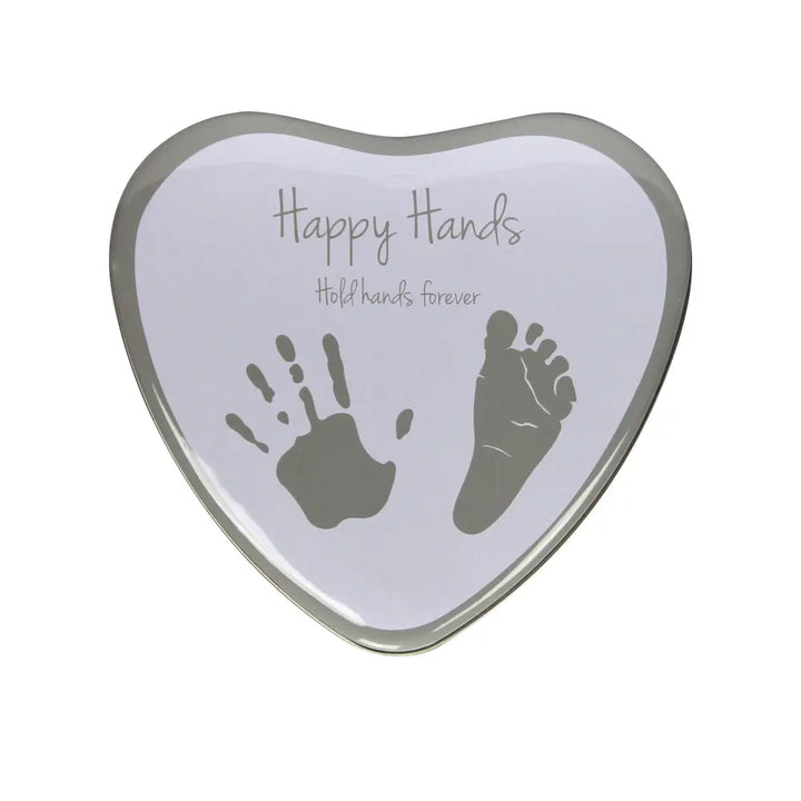 Dooky Happy Hands Heart Shaped Baby Hand &amp; Footprint Kit, DIY Clay Keepsake Memory Frame - White