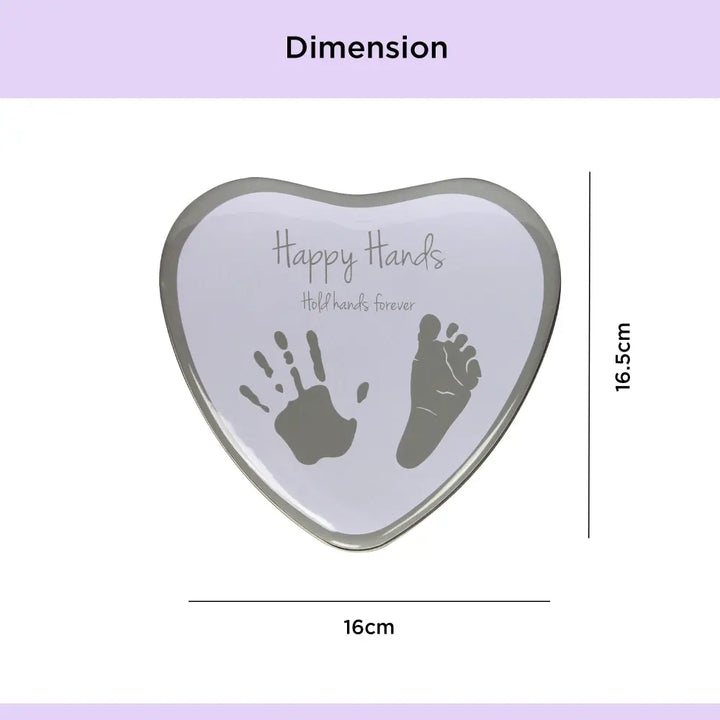 Dooky Happy Hands Heart Shaped Baby Hand &amp; Footprint Kit, DIY Clay Keepsake Memory Frame - White