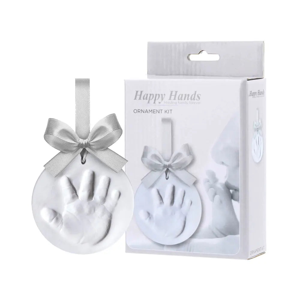 Dooky Happy Hands Baby Handprint &amp; Footprint Ornament Kit, Newborn Keepsake Memory Gift - White