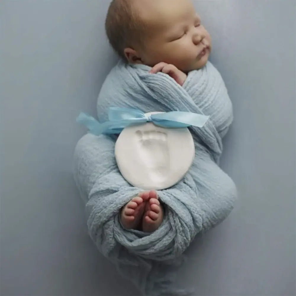Dooky Happy Hands Baby Handprint &amp; Footprint Ornament Kit, Newborn Keepsake Memory Gift - White