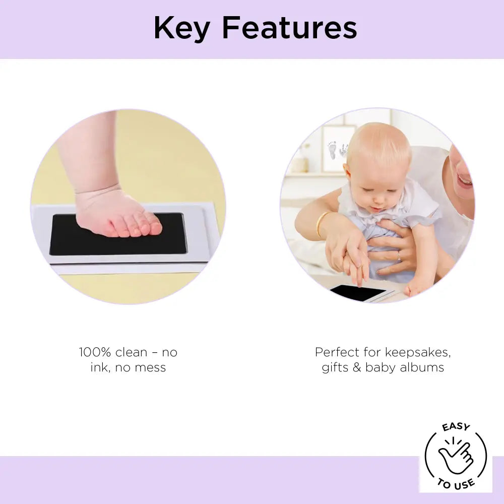 Dooky Happy Hands Baby Inkless Print Gift Set – Mess Free Hand &amp; Footprint Keepsake, Pack of 3