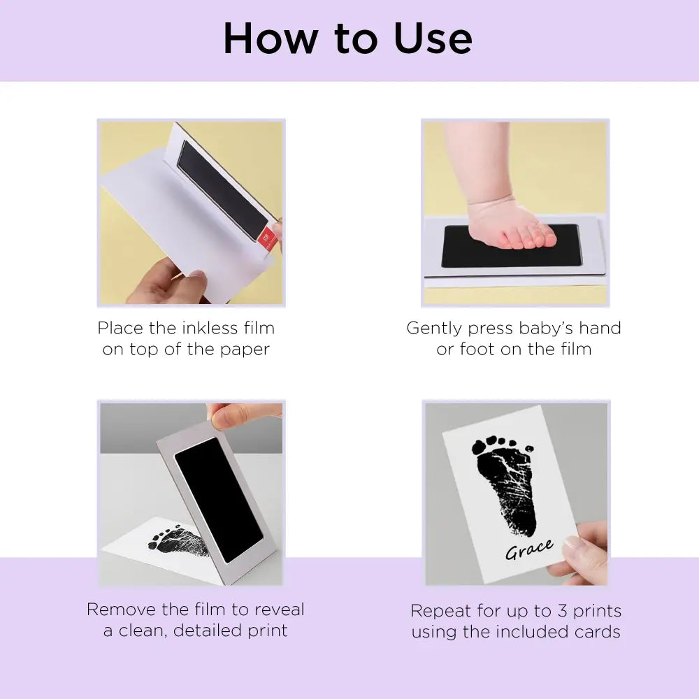 Dooky Happy Hands Baby Inkless Print Gift Set – Mess Free Hand &amp; Footprint Keepsake, Pack of 3