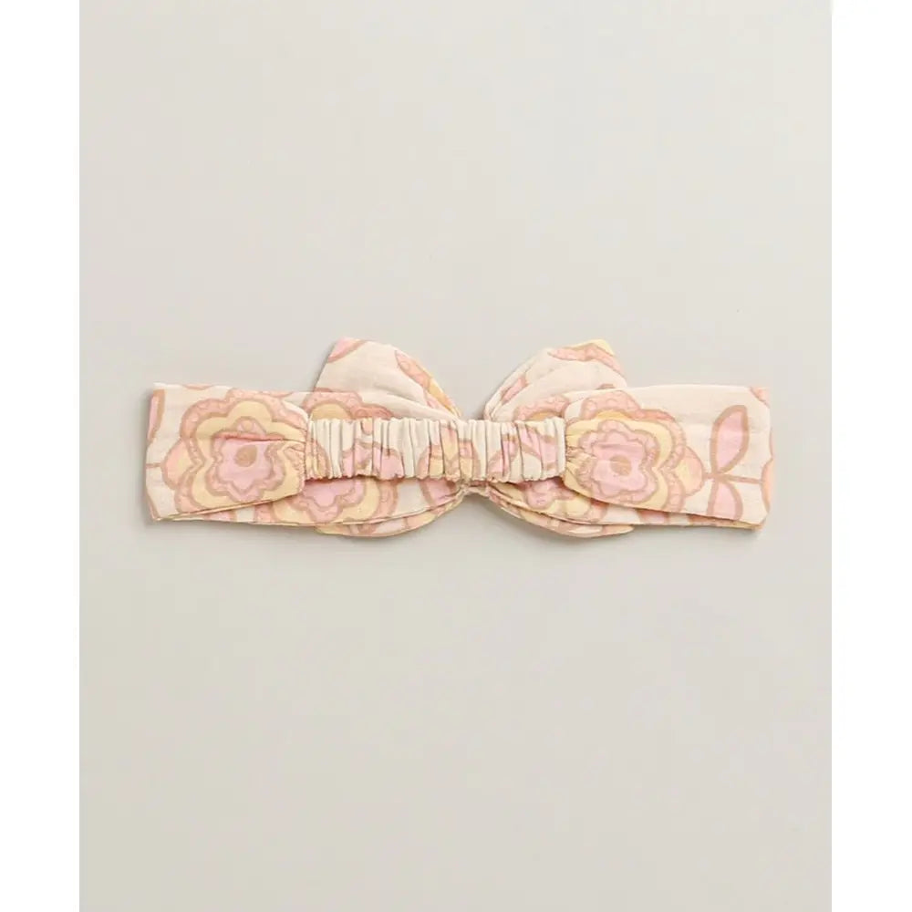 Sweetlime By As Groovy Bloom Smocked Cotton Romper &amp; Hairband Co-ord Set - Beige
