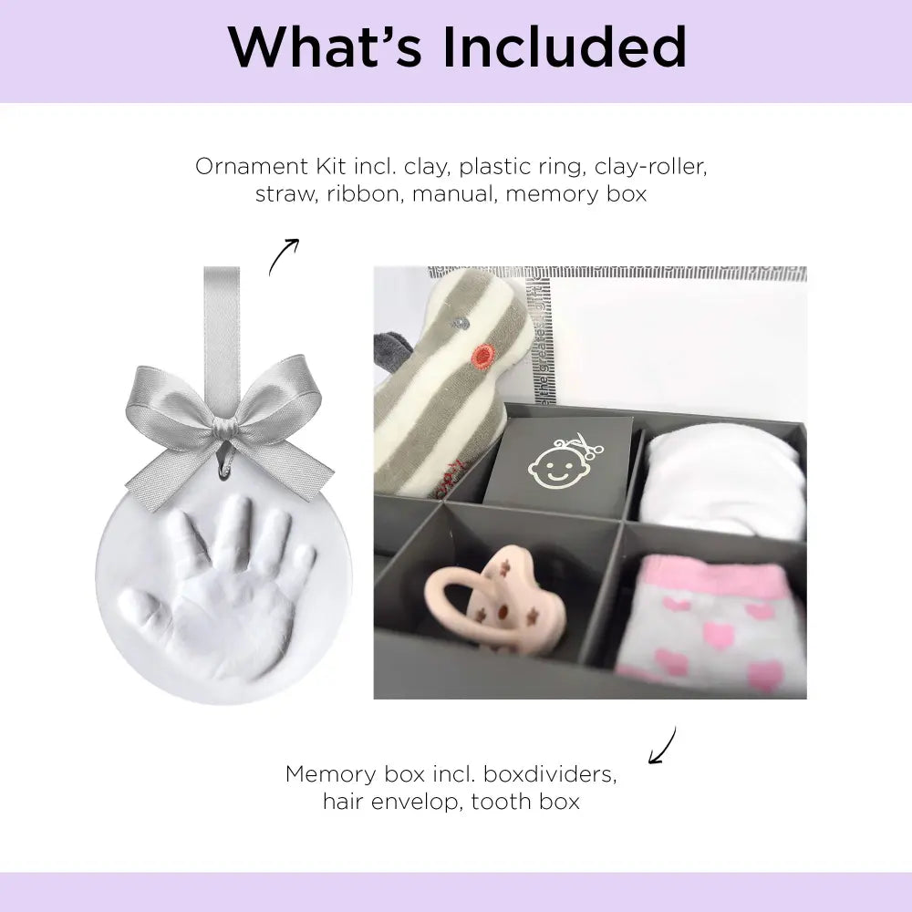 Dooky Baby Keepsake Gift Set – Handprint Ornament Kit with Storage Memory Box