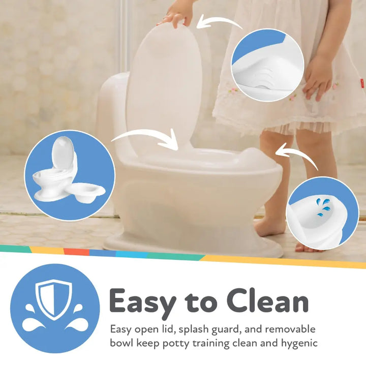 Nuby My Real Potty Training Toilet with Life-Like Flush Button &amp; Sound for Toddlers &amp; Kids, White