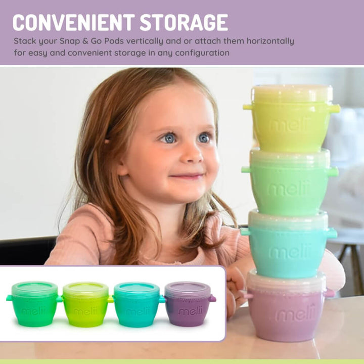 Melii Silicone Snap &amp; Go Pods - 4 piece set