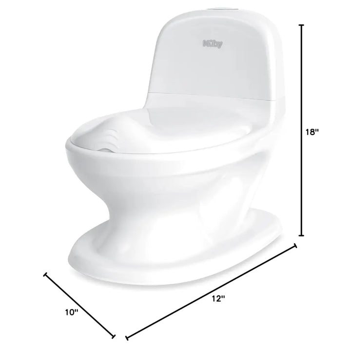 Nuby My Real Potty Training Toilet with Life-Like Flush Button &amp; Sound for Toddlers &amp; Kids, White