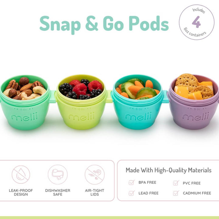 Melii Silicone Snap &amp; Go Pods - 4 piece set