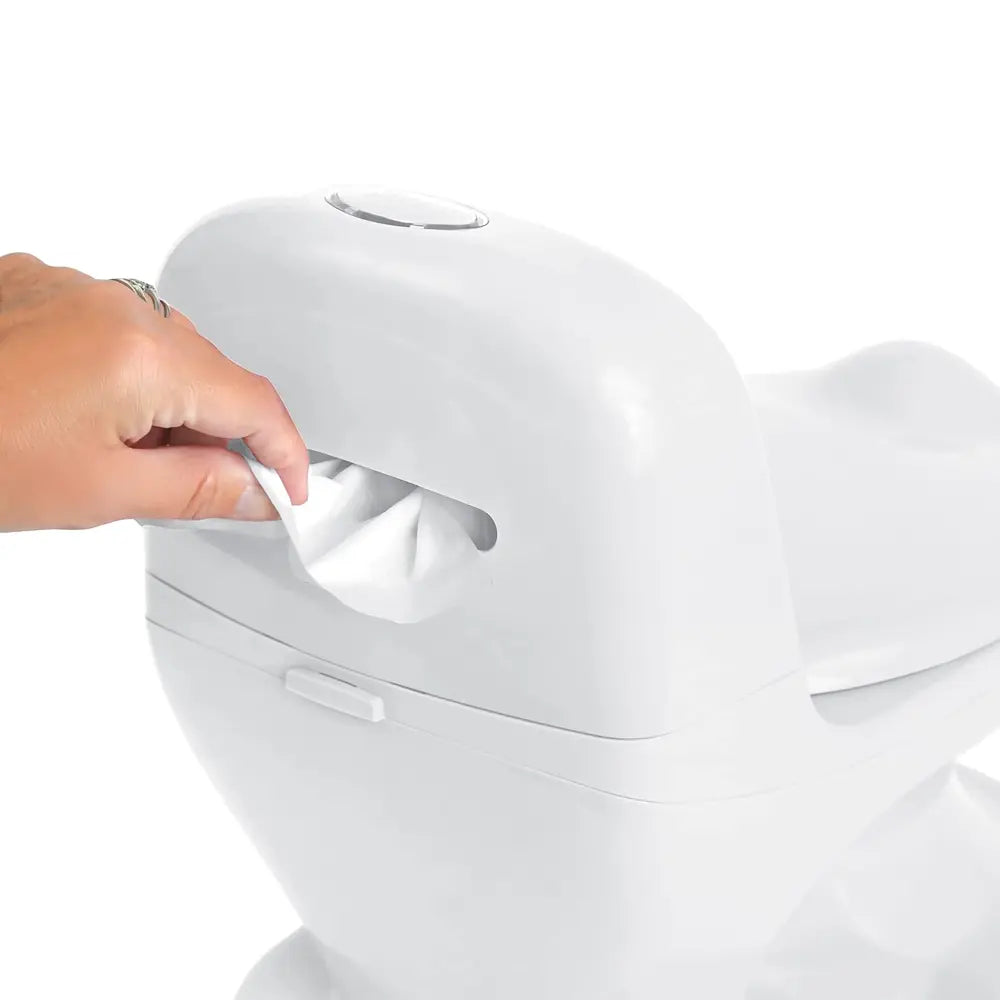 Nuby My Real Potty Training Toilet with Life-Like Flush Button &amp; Sound for Toddlers &amp; Kids, White