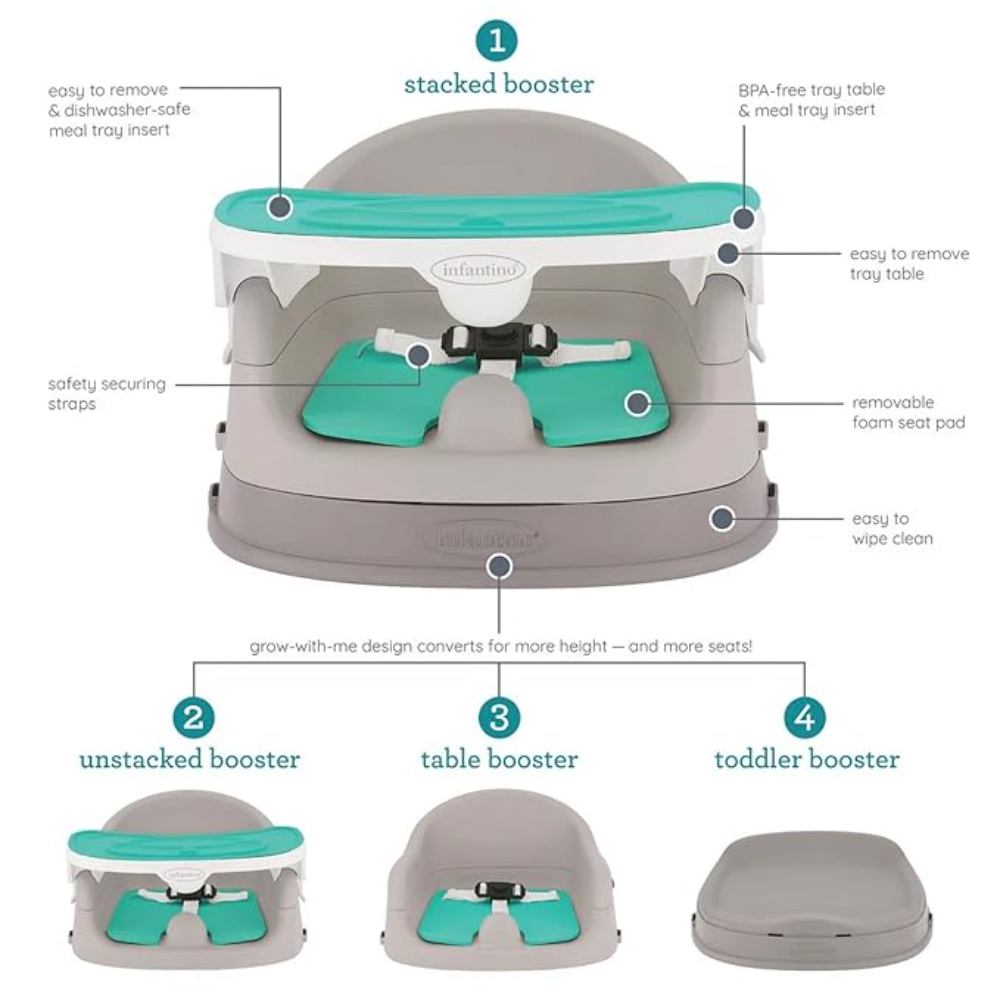 Infantino Grow-with-me 4-in-1 Two-Can-Dine Deluxe Feeding Booster Seat