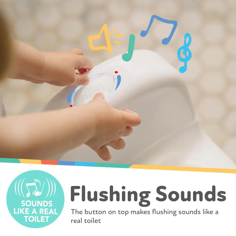 Nuby My Real Potty Training Toilet with Life-Like Flush Button &amp; Sound for Toddlers &amp; Kids, White
