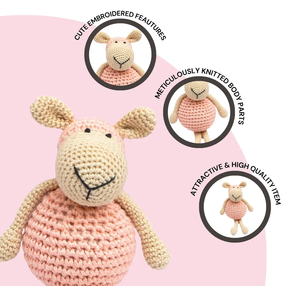 Happy Threads Handcrafted Crochet Sheep Toy – Soft, Cuddly &amp; Adorable Gift